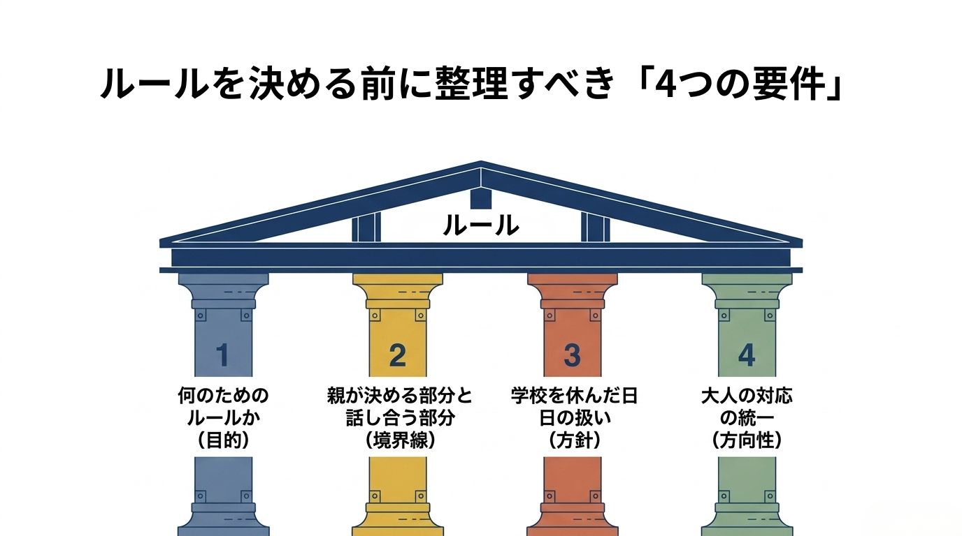 ゲーム・スマホルールの前に家庭で整理すべき4項目